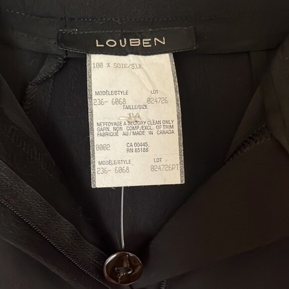 🖤 Vintage Louben Women’s Black 100% Silk Wide-Leg High-Waisted Trousers - Picture 3 of 9